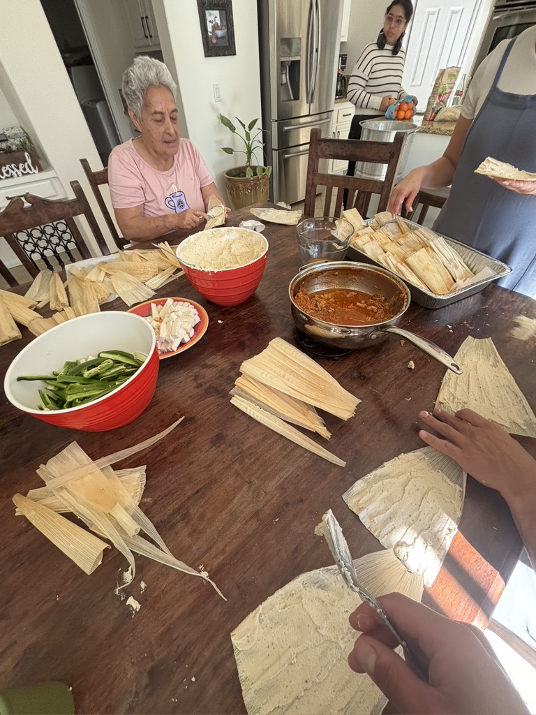 Making tamales together