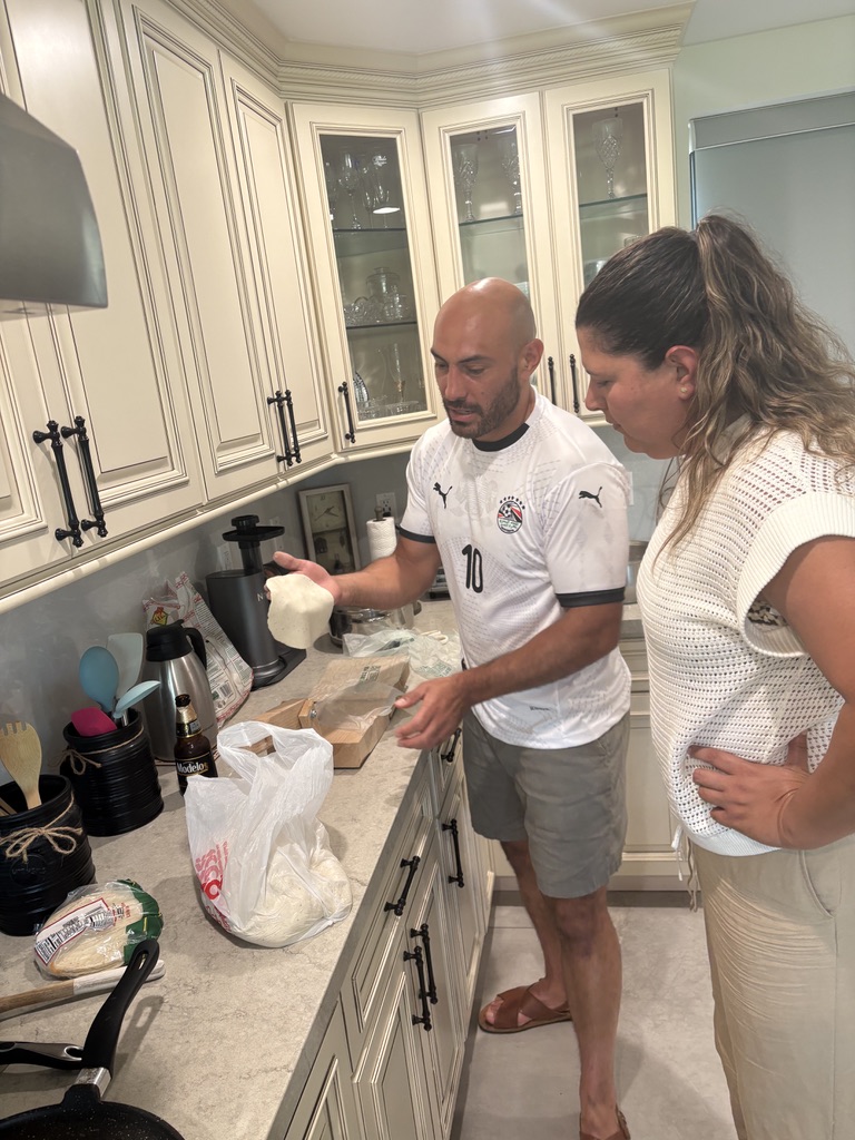 Making tortillas in the kitchen